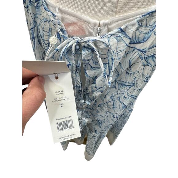 Tory Burch White Ellora Crisscross-Back High-Low Midi Dress Runway - Picture 11 of 12